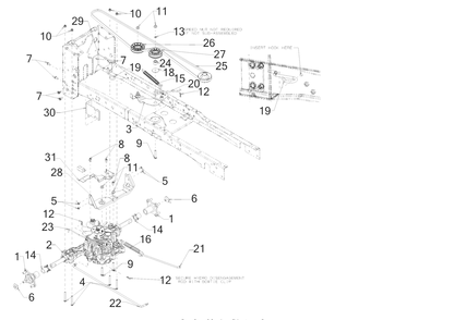 Drive Diagram and Parts List for XT1-GT50KH (14AQA3CQ056)(2017) Cub Cadet Lawn Tractor